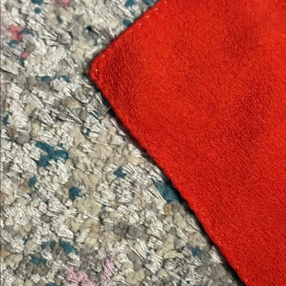 VINTAGE Silk Red and Gold Scarf 33”